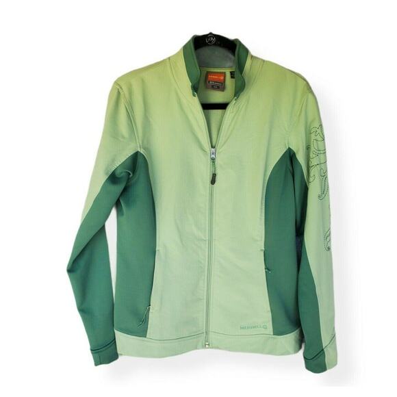 Merrell Jacket Medium Womens Green Aeroblock Zip Up Long Sleeve - Picture 1 of 6